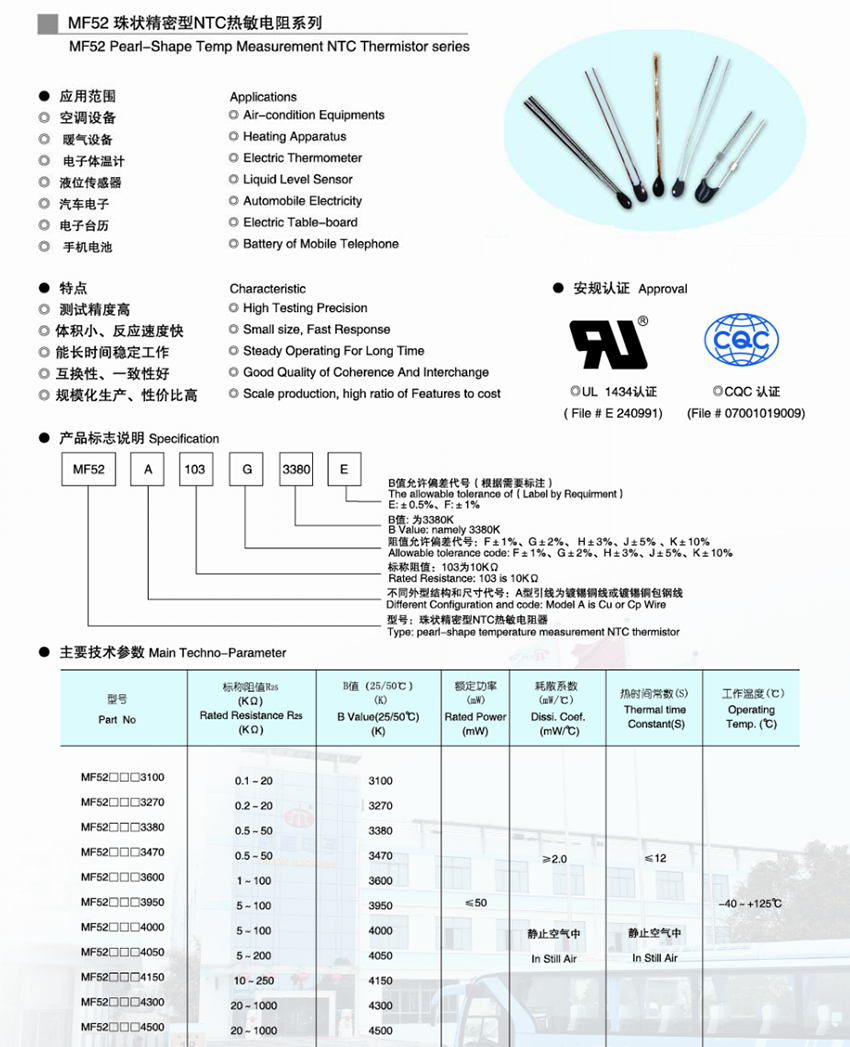 測溫型NTC熱敏電阻器(圖1)